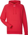 Am image of a Custom Under Armour Mens Rival Fleece Hooded Sweatshirt in Red!