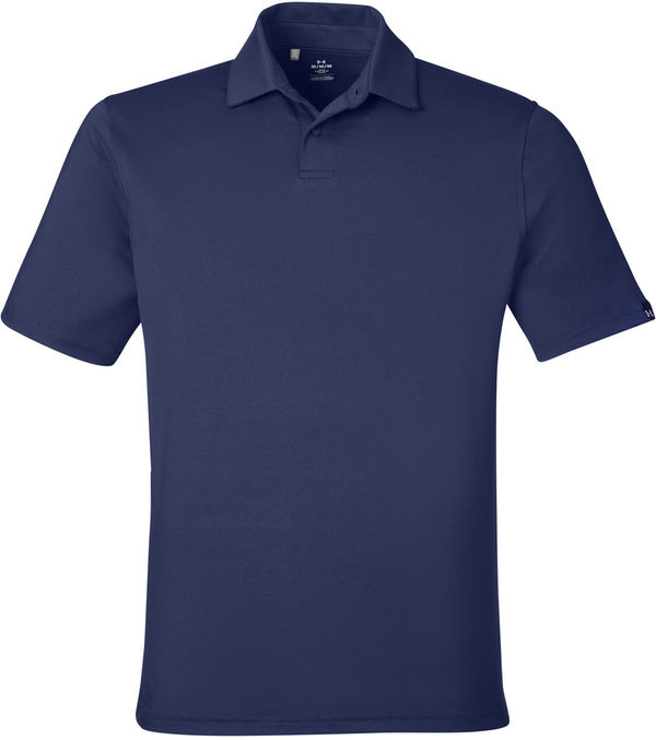 Am image of a Custom Under Armour Mens Recycled Polo in Navy!