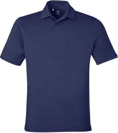 Am image of a Custom Under Armour Mens Recycled Polo in Navy!