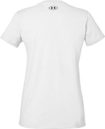 Am image of a Custom Under Armour Ladies Athletic Raglan T Shirt in White/Black!