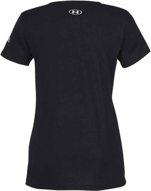 Am image of a Custom Under Armour Ladies Athletic Raglan T Shirt in Black/white!