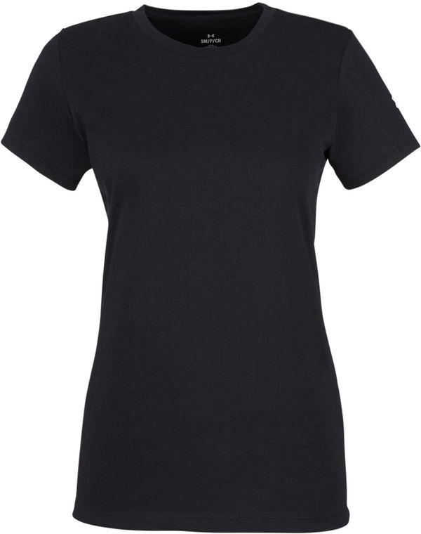 Am image of a Custom Under Armour Ladies Athletic Raglan T Shirt in Black/white!