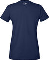 Am image of a Custom Under Armour Ladies Athletic Raglan T Shirt in Midnight Navy/White!