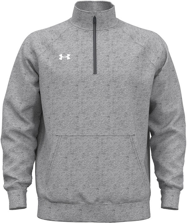 Am image of a Custom Under Armour Mens Rival Fleece Quarter Zip in Grey!