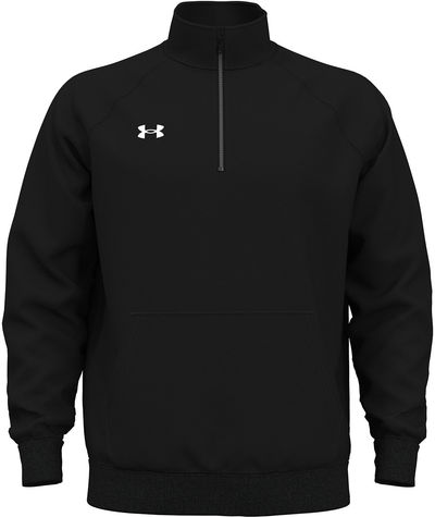 Am image of a Custom Under Armour Mens Rival Fleece Quarter Zip in Black!