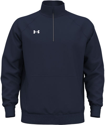 Am image of a Custom Under Armour Mens Rival Fleece Quarter Zip in Navy!