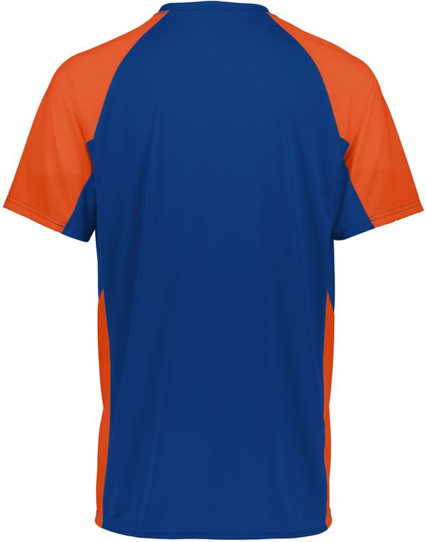 An image of a Custom Augusta Cutter Jersey in Royal/Orange!
