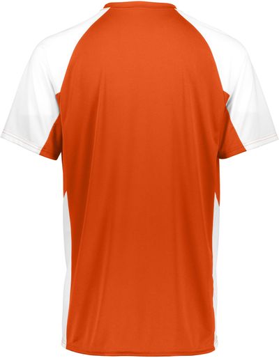 Am image of a Custom Augusta Youth Cutter Jersey in Orange/White!