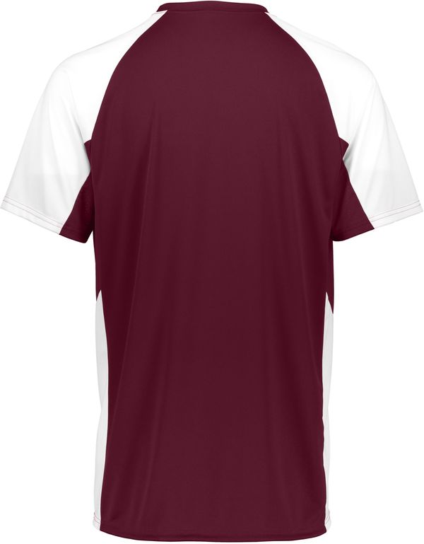 Am image of a Custom Augusta Youth Cutter Jersey in Maroon/White!