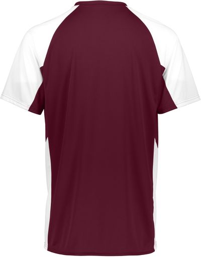 Am image of a Custom Augusta Youth Cutter Jersey in Maroon/White!