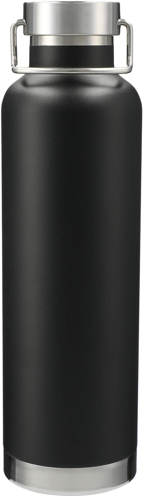 Am image of a Custom Thor Copper Vacuum Insulated Bottle 32oz in Black!