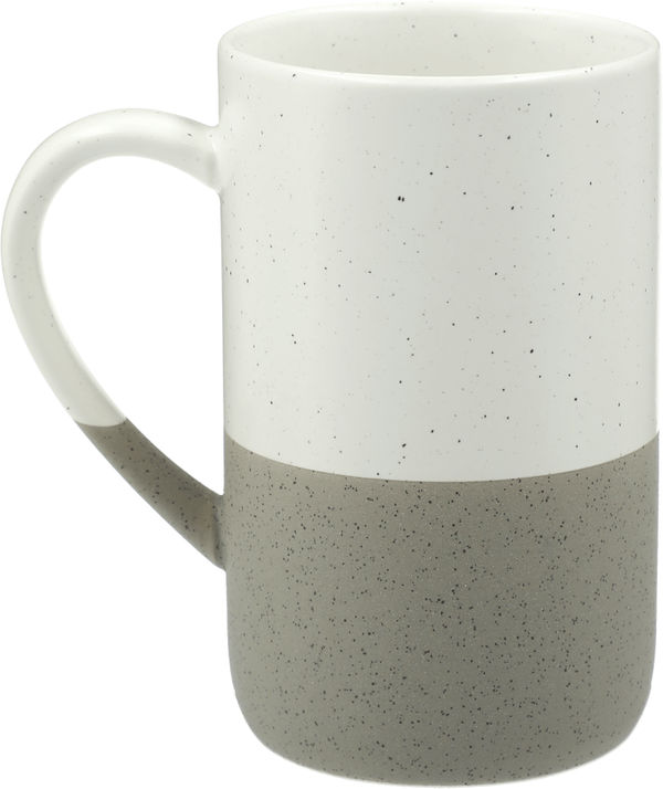 Am image of a Custom Speckled Wayland Ceramic Mug 13oz in Grey!
