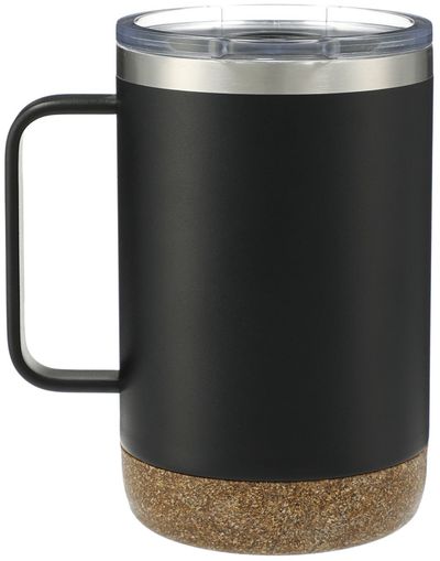 Am image of a Custom Valhalla Copper Vacuum Insulated Camp Mug 14oz in Black!