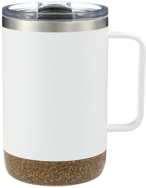 Am image of a Custom Valhalla Copper Vacuum Insulated Camp Mug 14oz in White!