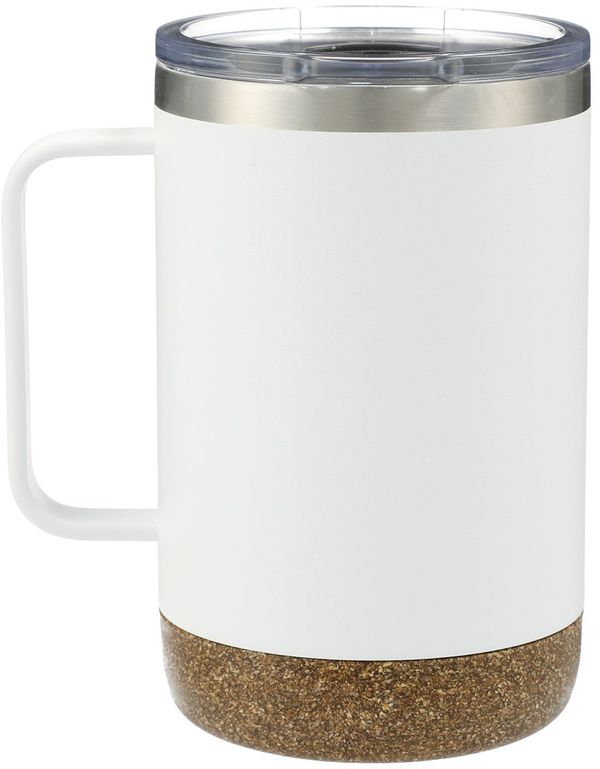 Am image of a Custom Valhalla Copper Vacuum Insulated Camp Mug 14oz in White!