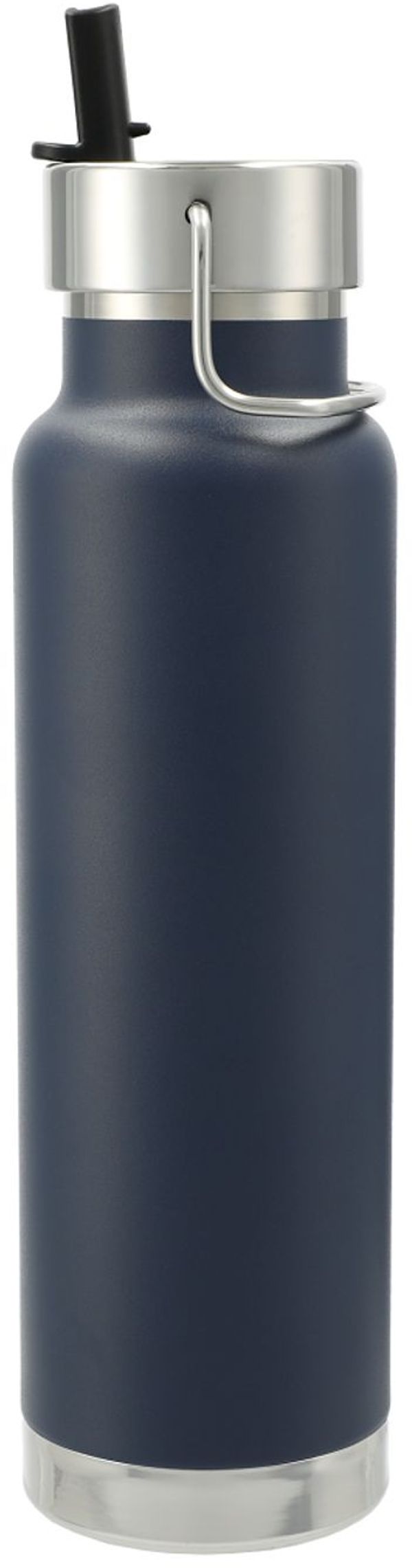 Am image of a Custom Thor Copper Vacuum Insulated Bottle 25oz Straw Lid in Navy!