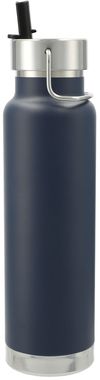 Am image of a Custom Thor Copper Vacuum Insulated Bottle 25oz Straw Lid in Navy!