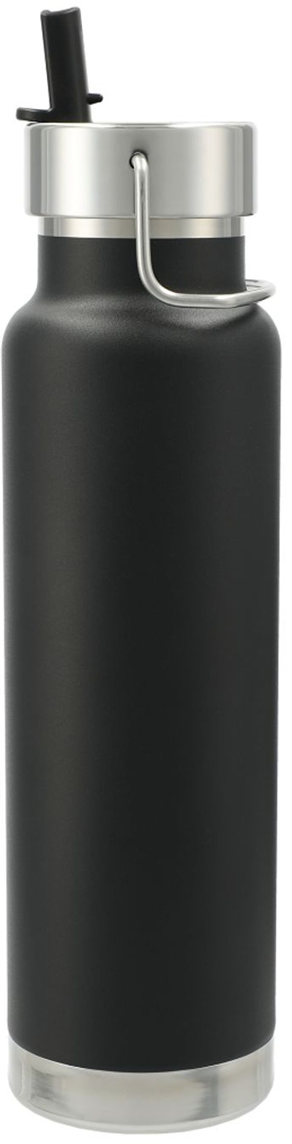 Am image of a Custom Thor Copper Vacuum Insulated Bottle 25oz Straw Lid in Black!