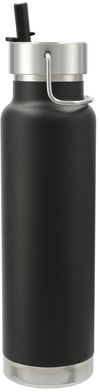 Am image of a Custom Thor Copper Vacuum Insulated Bottle 25oz Straw Lid in Black!