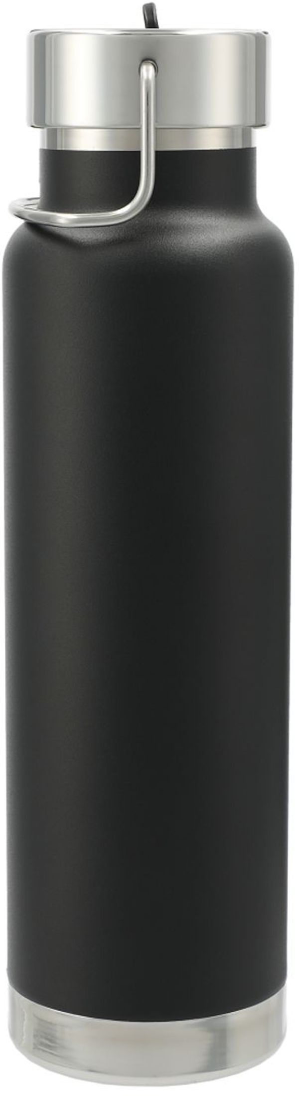 Am image of a Custom Thor Copper Vacuum Insulated Bottle 25oz Straw Lid in Black!