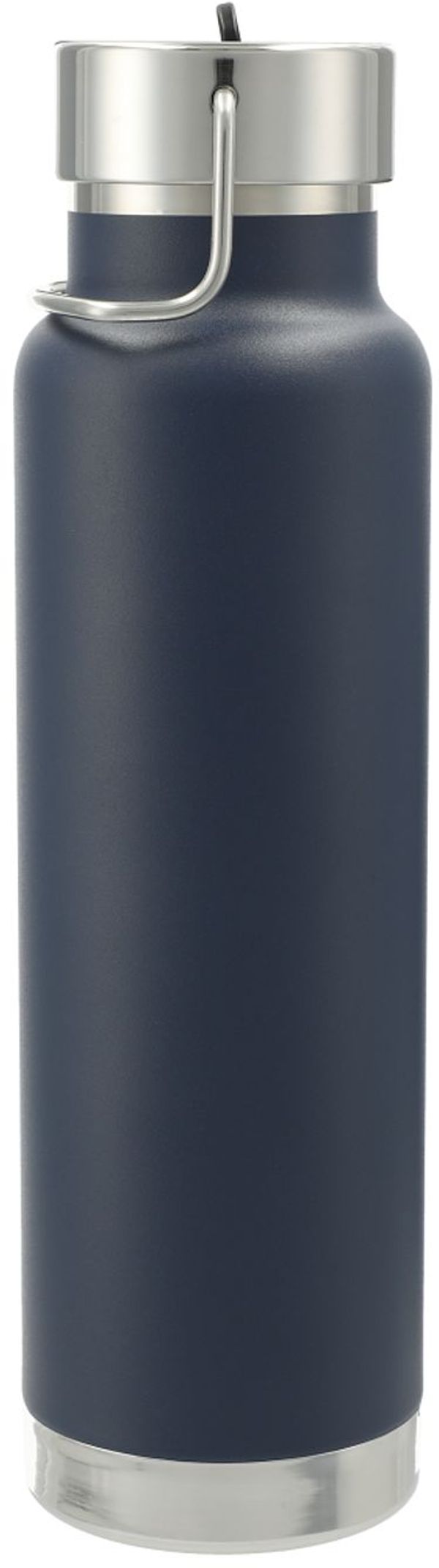 Am image of a Custom Thor Copper Vacuum Insulated Bottle 25oz Straw Lid in Navy!