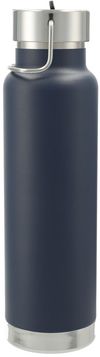 Am image of a Custom Thor Copper Vacuum Insulated Bottle 25oz Straw Lid in Navy!