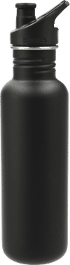 Am image of a Custom Klean Kanteen Eco Classic Sport Cap in Black!