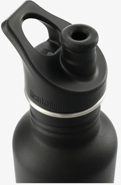 Am image of a Custom Klean Kanteen Eco Classic Sport Cap in Black!
