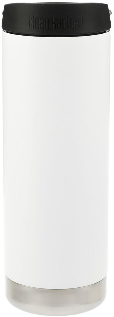 Am image of a Custom Klean Kanteen Eco TKWide 16oz Café Cap in White!