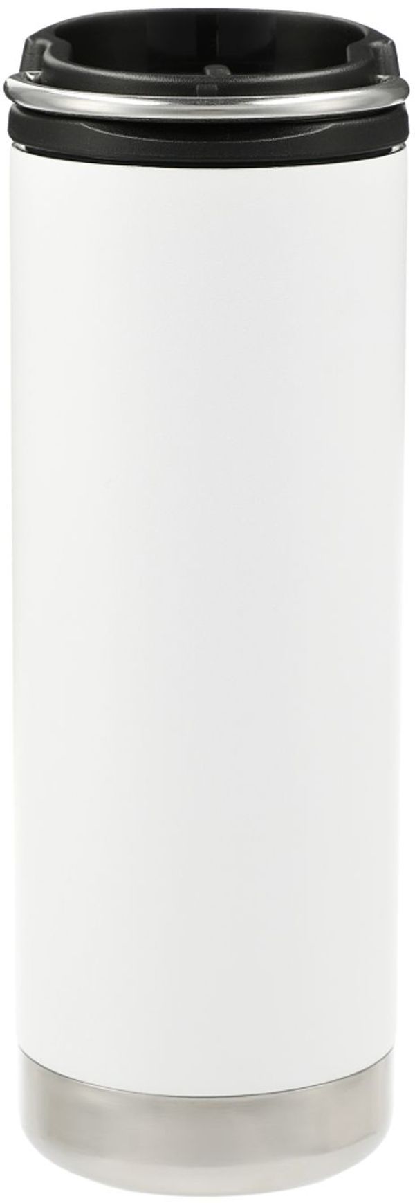 Am image of a Custom Klean Kanteen Eco TKWide 16oz Café Cap in White!