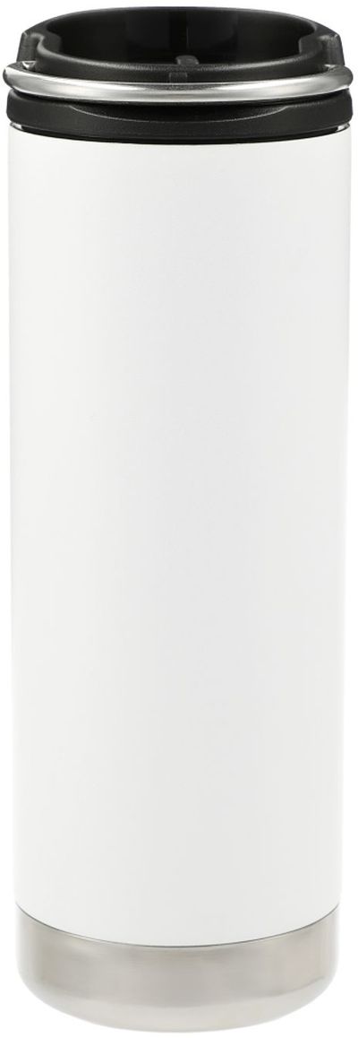 Am image of a Custom Klean Kanteen Eco TKWide 16oz Café Cap in White!