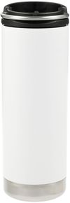 Am image of a Custom Klean Kanteen Eco TKWide 16oz Café Cap in White!
