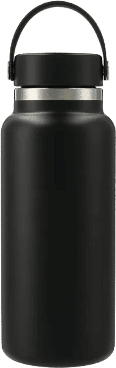 Am image of a Custom Hydro Flask Wide Mouth With Flex Cap 32oz in Black!