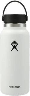Am image of a Custom Hydro Flask Wide Mouth With Flex Cap 32oz in White!