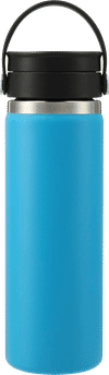Am image of a Custom Hydro Flask® Wide Mouth With Flex Sip Lid™ 20oz in Pacific Blue!