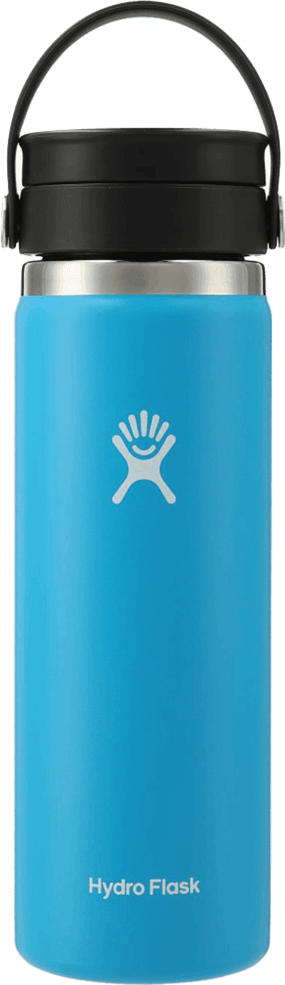 Am image of a Custom Hydro Flask® Wide Mouth With Flex Sip Lid™ 20oz in Pacific Blue!