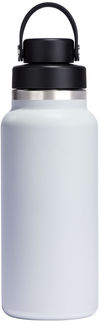 Am image of a Custom Hydro Flask® Wide Mouth 32oz Bottle with Flex Chug Cap in White!