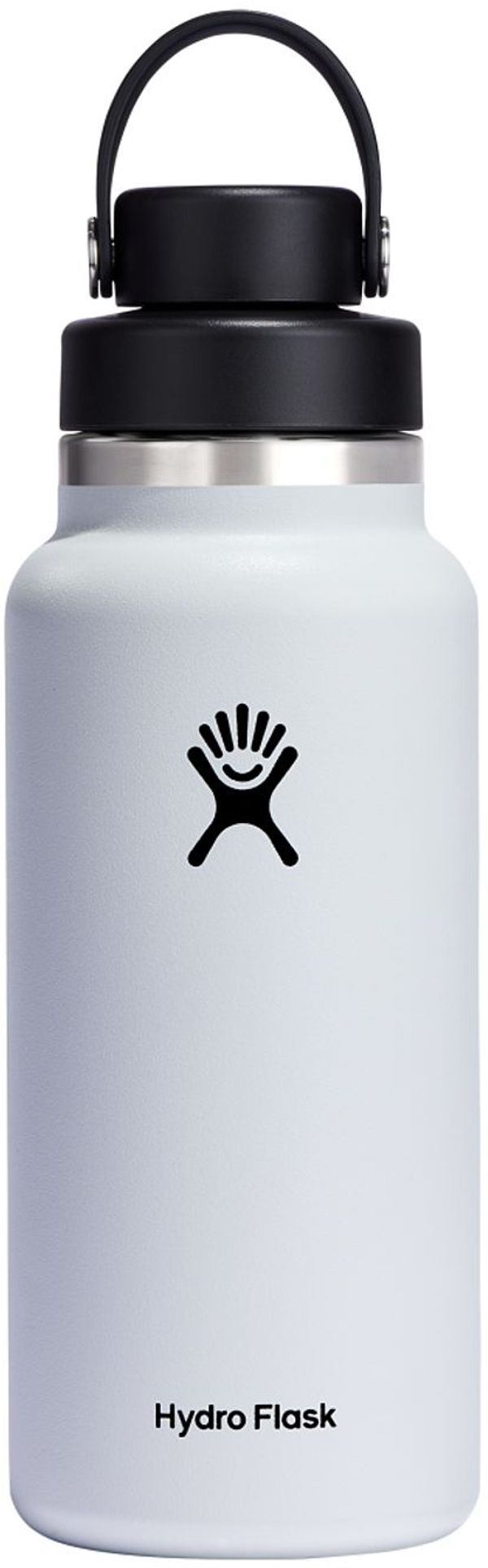 Am image of a Custom Hydro Flask® Wide Mouth 32oz Bottle with Flex Chug Cap in White!