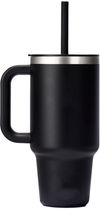 Am image of a Custom Hydro Flask All Around Travel Tumbler 32oz with Straw in Black!