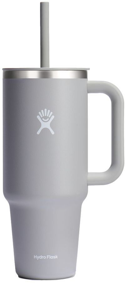 Am image of a Custom Hydro Flask All Around Travel Tumbler 40oz with Straw in Birch!