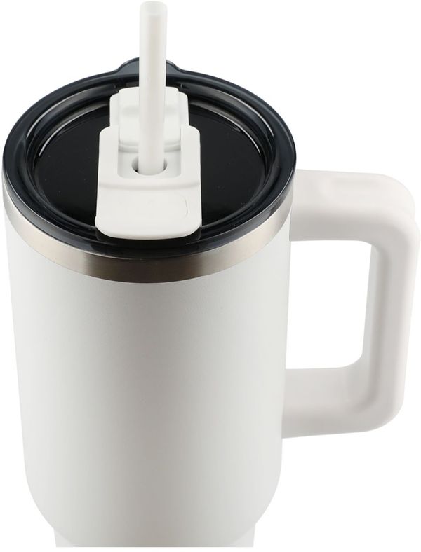 An image of a Custom Pinnacle 40 oz Vacuum Insulated Eco Friendly Travel Tumbler With Straw!