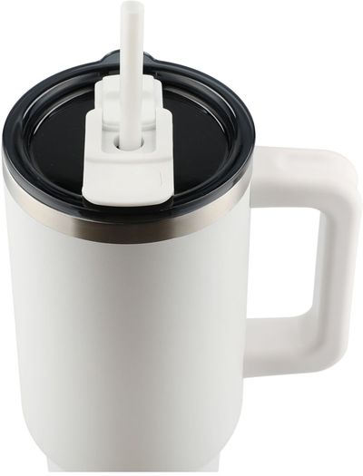 An image of a Custom Pinnacle 40 oz Vacuum Insulated Eco Friendly Travel Tumbler With Straw!