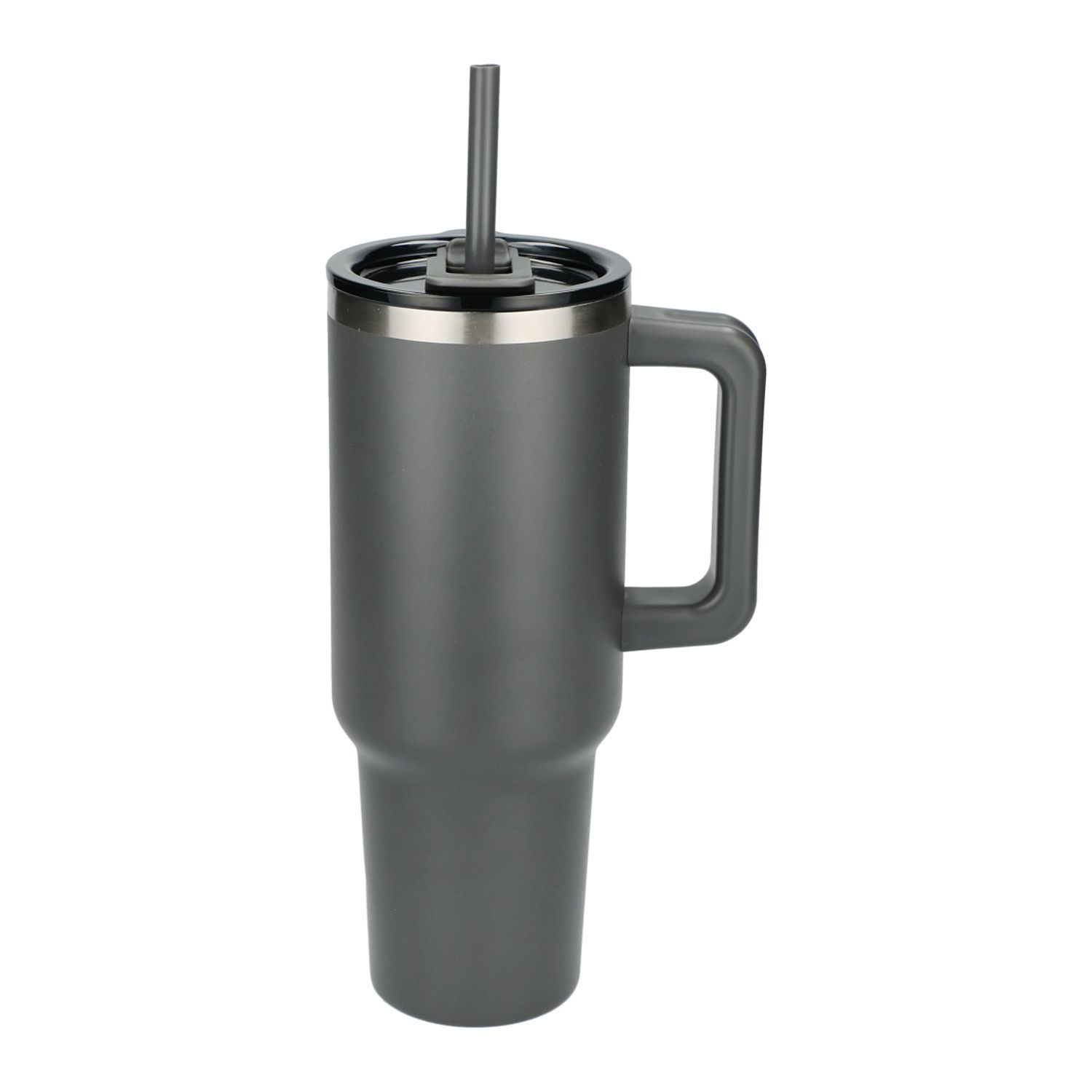 Pinnacle 40 oz Vacuum Insulated Eco Friendly Travel Tumbler With Straw in Grey