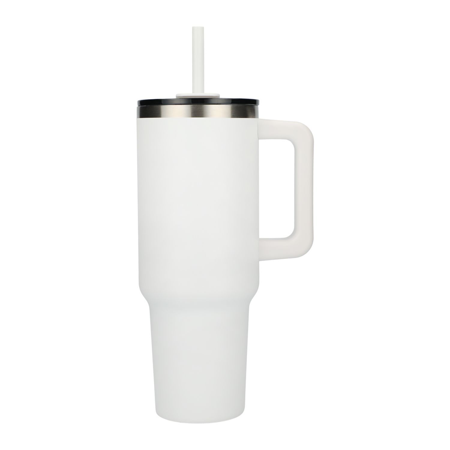 Pinnacle 40 oz Vacuum Insulated Eco Friendly Travel Tumbler With Straw in White