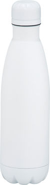 Am image of a Custom Copper Vacuum Insulated Bottle 17oz in White!