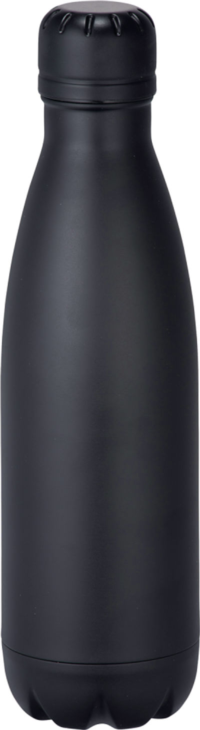 Am image of a Custom Copper Vacuum Insulated Bottle 17oz in Black!