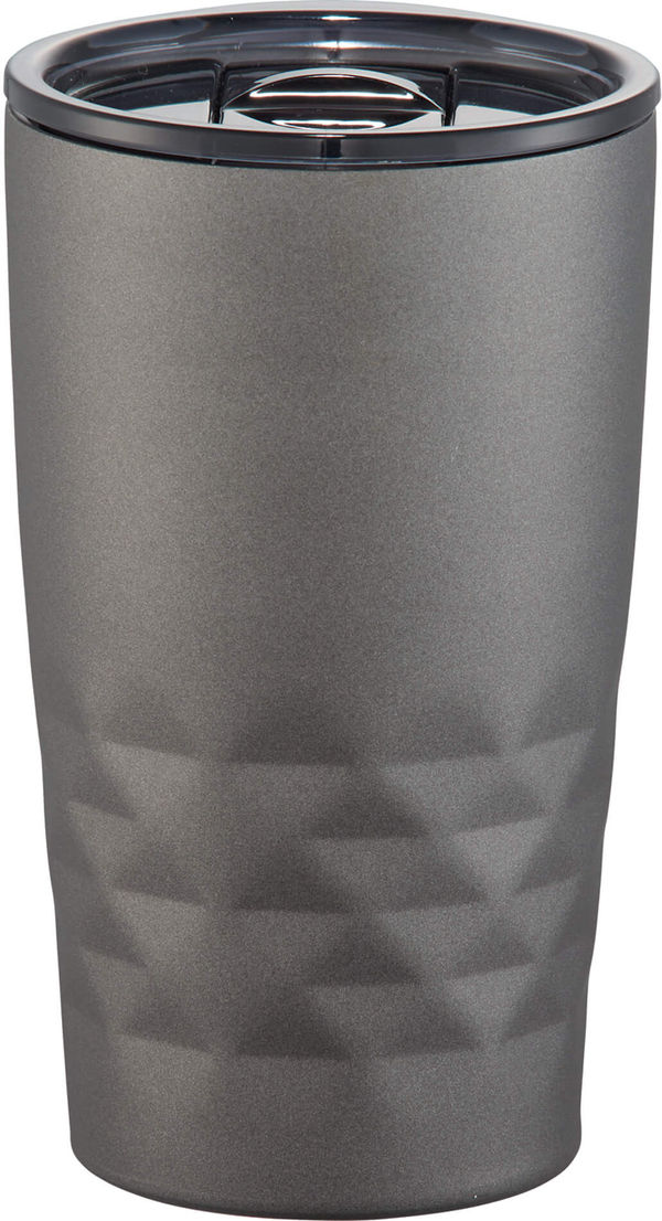 Am image of a Custom Copper Vacuum Insulated K Mini Tumbler 14oz in Charcoal!