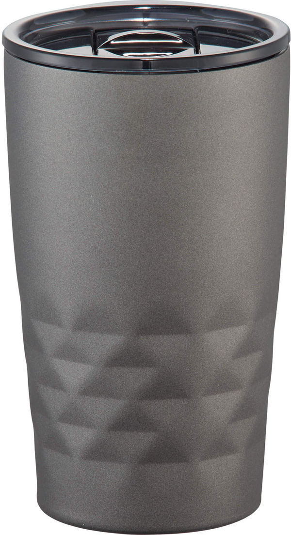 Am image of a Custom Copper Vacuum Insulated K Mini Tumbler 14oz in Charcoal!