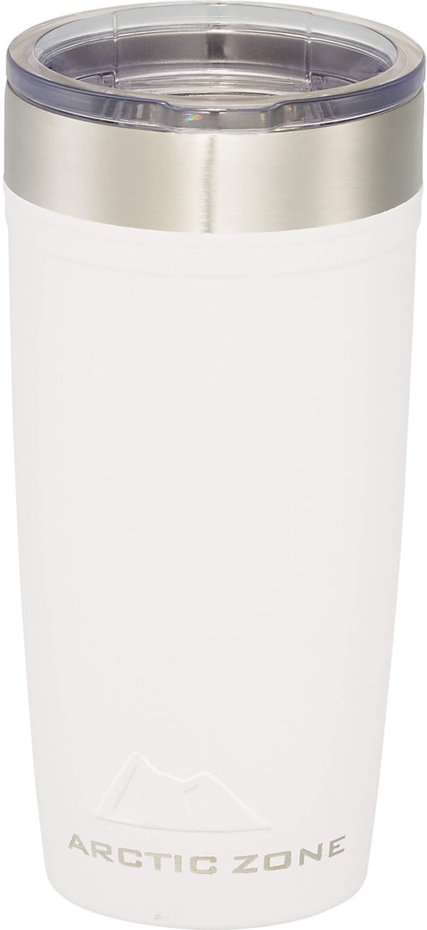 Am image of a Custom Arctic Zone Titan Thermal HP Copper Tumbler 20oz in White!