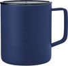 Am image of a Custom Rover Copper Vacuum Insulated Camp Mug 14oz in Navy!